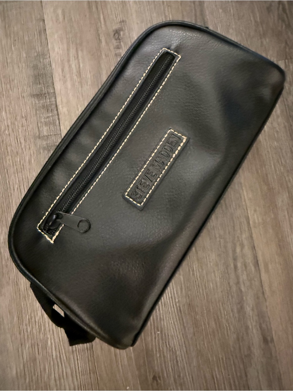 Black Leather Travel Dopp Kit -